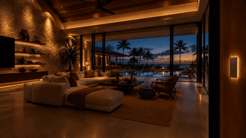 sala bien iluminada