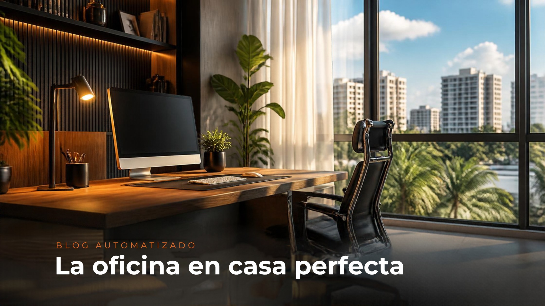 La oficina en casa perfecta: escritorio con monitor junto a un ventanal con luz natural en Santo Domingo